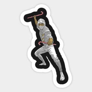 Black and White Christmas Ninja Sticker